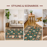 Ultra Soft Area Rug, Non Slip, Stain Resistant, Washable Area Rugs for Living Room, Bedroom, Contemporary Nature Inspired Design(Green)