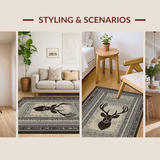 Ultra Soft Area Rug, Non Slip, Stain Resistant, Washable Area Rugs for Living Room, Bedroom, Sophisticated Wild Animal Inspired Decor(Beige)