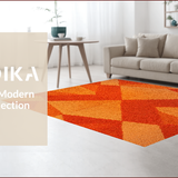 Ultra Soft Area Rug, Non Slip, Stain Resistant, Washable Area Rugs for Living Room, Bedroom, Modern Abstract Geometric Non-Slip Living Room(Orange)