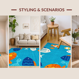 Cute Fish Print Decorative Runner(Blue)