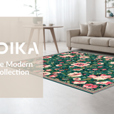 Ultra Soft Area Rug, Non Slip, Stain Resistant, Washable Area Rugs for Living Room, Bedroom, Playful Multi-Colored Medallion Blend(Green)