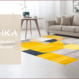 Ultra Soft Area Rug, Non Slip, Stain Resistant, Washable Area Rugs for Living Room, Bedroom, Striking Bold Color Contrast Art(Yellow)