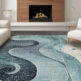 Ultra Soft Area Rug, Non Slip, Stain Resistant, Washable Area Rugs for Living Room, Bedroom, Elegant Kraken Rug With Artistic Tentacle Swirl Pattern For Decor(Blue)