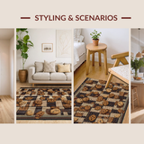 Ultra Soft Area Rug, Non Slip, Stain Resistant, Washable Area Rugs for Living Room, Bedroom, Delightful Chocolate Chip Textile Art(Brown)