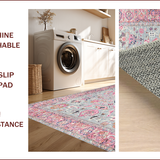 Ultra Soft Area Rug, Non Slip, Stain Resistant, Washable Area Rugs for Living Room, Bedroom, Chic Ethnic Diamond Texture(Gray)