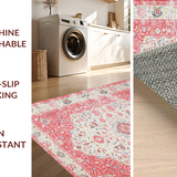 Ultra Soft Area Rug, Non Slip, Stain Resistant, Washable Area Rugs for Living Room, Bedroom, Stylish Soft Pastel Pattern(White)