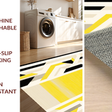 Ultra Soft Area Rug, Non Slip, Stain Resistant, Washable Area Rugs for Living Room, Bedroom, Sophisticated Cream and Black Contrast(Yellow)