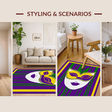 Ultra Soft Area Rug, Non Slip, Stain Resistant, Washable Area Rugs for Living Room, Bedroom, Eclectic Festive Geometric Arrangement(Purple)