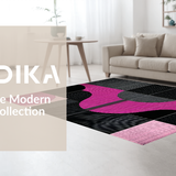 Ultra Soft Area Rug, Non Slip, Stain Resistant, Washable Area Rugs for Living Room, Bedroom, Eclectic Pink and Black Visual Theme(Pink)