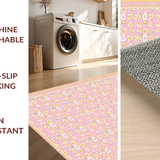 Ultra Soft Area Rug, Non Slip, Stain Resistant, Washable Area Rugs for Living Room, Bedroom, Enchanting Petal Inspired Design(Pink)