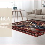 Ultra Soft Area Rug, Non Slip, Stain Resistant, Washable Area Rugs for Living Room, Bedroom, Faux Deer Cowhide(Red)