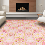 Ultra Soft Area Rug, Non Slip, Stain Resistant, Washable Area Rugs for Living Room, Bedroom, Sophisticated Muted Color Block Design(Pink)
