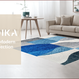Ultra Soft Area Rug, Non Slip, Stain Resistant, Washable Area Rugs for Living Room, Bedroom, Modern Abstract Easy Care Living Room(Blue)