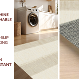 Ultra Soft Area Rug, Non Slip, Stain Resistant, Washable Area Rugs for Living Room, Bedroom, Elegant Reversible Natural Weave(Beige)