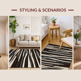 Ultra Soft Area Rug, Non Slip, Stain Resistant, Washable Area Rugs for Living Room, Bedroom, Stylish Modernist Zebra Aesthetic(Brown)