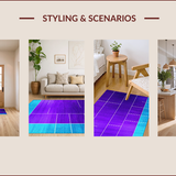 Ultra Soft Area Rug, Non Slip, Stain Resistant, Washable Area Rugs for Living Room, Bedroom, Elegant Blue and Purple Medallion(Purple)