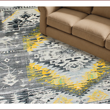 Ultra Soft Area Rug, Non Slip, Stain Resistant, Washable Area Rugs for Living Room, Bedroom, Vintage Ethnic Distressed Motif(Gray)