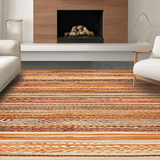 Ultra Soft Area Rug, Non Slip, Stain Resistant, Washable Area Rugs for Living Room, Bedroom, Contemporary Colorful Braided Motif(Orange)