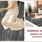 Ultra Soft Area Rug, Non Slip, Stain Resistant, Washable Area Rugs for Living Room, Bedroom, Chic Black and White Design(Black)