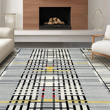 Ultra Soft Area Rug, Non Slip, Stain Resistant, Washable Area Rugs for Living Room, Bedroom, Sleek Geometric Grey Tones(Gray)