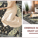 Ultra Soft Area Rug, Non Slip, Stain Resistant, Washable Area Rugs for Living Room, Bedroom, Chic Black and Gray Motif(Black)