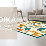 Ultra Soft Area Rug, Non Slip, Stain Resistant, Washable Area Rugs for Living Room, Bedroom, Vibrant Animal Motif Aesthetic(Ivory)