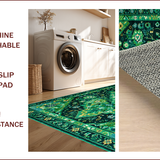 Ultra Soft Area Rug, Non Slip, Stain Resistant, Washable Area Rugs for Living Room, Bedroom, Boho Green Floral Nursery Non Slip Rug(Green)