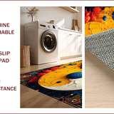 Ultra Soft Area Rug, Non Slip, Stain Resistant, Washable Area Rugs for Living Room, Bedroom, Colorful Yin Yang Bedroom Non-Slip Floor Mat(Black)