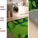 Ultra Soft Area Rug, Non Slip, Stain Resistant, Washable Area Rugs for Living Room, Bedroom, Serene 3D Leaf Arrangement(Green)