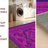 Ultra Soft Area Rug, Non Slip, Stain Resistant, Washable Area Rugs for Living Room, Bedroom, Stylish Abstract Geometric Floor Art(Purple)