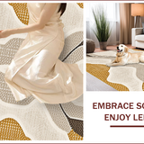 Ultra Soft Area Rug, Non Slip, Stain Resistant, Washable Area Rugs for Living Room, Bedroom, Ultra-Thin Modern Print(Beige)
