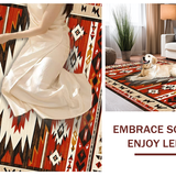 Ultra Soft Area Rug, Non Slip, Stain Resistant, Washable Area Rugs for Living Room, Bedroom, Bold Earthy Abstract Visuals(Red)