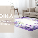 Ultra Soft Area Rug, Non Slip, Stain Resistant, Washable Area Rugs for Living Room, Bedroom, Lavender Pastel Botanical Aesthetic(Purple)