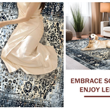 Ultra Soft Area Rug, Non Slip, Stain Resistant, Washable Area Rugs for Living Room, Bedroom, Contemporary Low-Contrast Trellis Style(Gray)