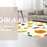 Ultra Soft Area Rug, Non Slip, Stain Resistant, Washable Area Rugs for Living Room, Bedroom, Artistic Colorful Fruit Visuals(Orange)