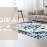 Ultra Soft Area Rug, Non Slip, Stain Resistant, Washable Area Rugs for Living Room, Bedroom, Rustic Floral Mandala Inspiration(White)
