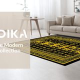 Ultra Soft Area Rug, Non Slip, Stain Resistant, Washable Area Rugs for Living Room, Bedroom, Rustic Nature-Inspired Print(Black)
