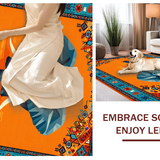 Ultra Soft Area Rug, Non Slip, Stain Resistant, Washable Area Rugs for Living Room, Bedroom, Dynamic Vibrant Floral Arrangement(Orange)