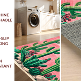 Ultra Soft Area Rug, Non Slip, Stain Resistant, Washable Area Rugs for Living Room, Bedroom, Stylish Fun Cactus Inspired Decor(Pink)