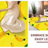 Ultra Soft Area Rug, Non Slip, Stain Resistant, Washable Area Rugs for Living Room, Bedroom, Joyful Cartoonish Fruit Theme(Yellow)