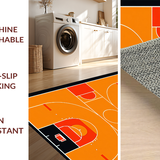 Ultra Soft Area Rug, Non Slip, Stain Resistant, Washable Area Rugs for Living Room, Bedroom, Youthful Circular Playtime Design(Orange)