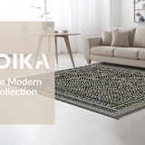 Ultra Soft Area Rug, Non Slip, Stain Resistant, Washable Area Rugs for Living Room, Bedroom, Timeless Striped Patterned Visual(White)