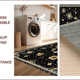 Ultra Soft Area Rug, Non Slip, Stain Resistant, Washable Area Rugs for Living Room, Bedroom, Vintage Celestial Moth(Black) - ODIKA