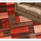 Ultra Soft Area Rug, Non Slip, Stain Resistant, Washable Area Rugs for Living Room, Bedroom, Rustic Multi-Hued Geometric Design(Red)