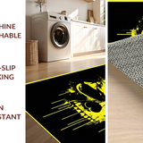 Ultra Soft Area Rug, Non Slip, Stain Resistant, Washable Area Rugs for Living Room, Bedroom, Vibrant Youthful Graphic Design(Yellow)
