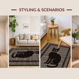 Ultra Soft Area Rug, Non Slip, Stain Resistant, Washable Area Rugs for Living Room, Bedroom, Rustic Earthy Coir Charm(Black)