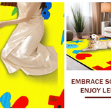 Ultra Soft Area Rug, Non Slip, Stain Resistant, Washable Area Rugs for Living Room, Bedroom, Playful Cartoon Animal Mosaic(Yellow)