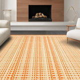 Ultra Soft Area Rug, Non Slip, Stain Resistant, Washable Area Rugs for Living Room, Bedroom, Dynamic Bold Linear Patterns(Orange)