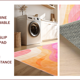 Ultra Soft Area Rug, Non Slip, Stain Resistant, Washable Area Rugs for Living Room, Bedroom, Charming Pastel Tie Dye Aesthetic(Pink)
