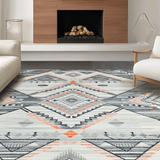 Ultra Soft Area Rug, Non Slip, Stain Resistant, Washable Area Rugs for Living Room, Bedroom, Contemporary Neutral Trellis Pattern(Gray)
